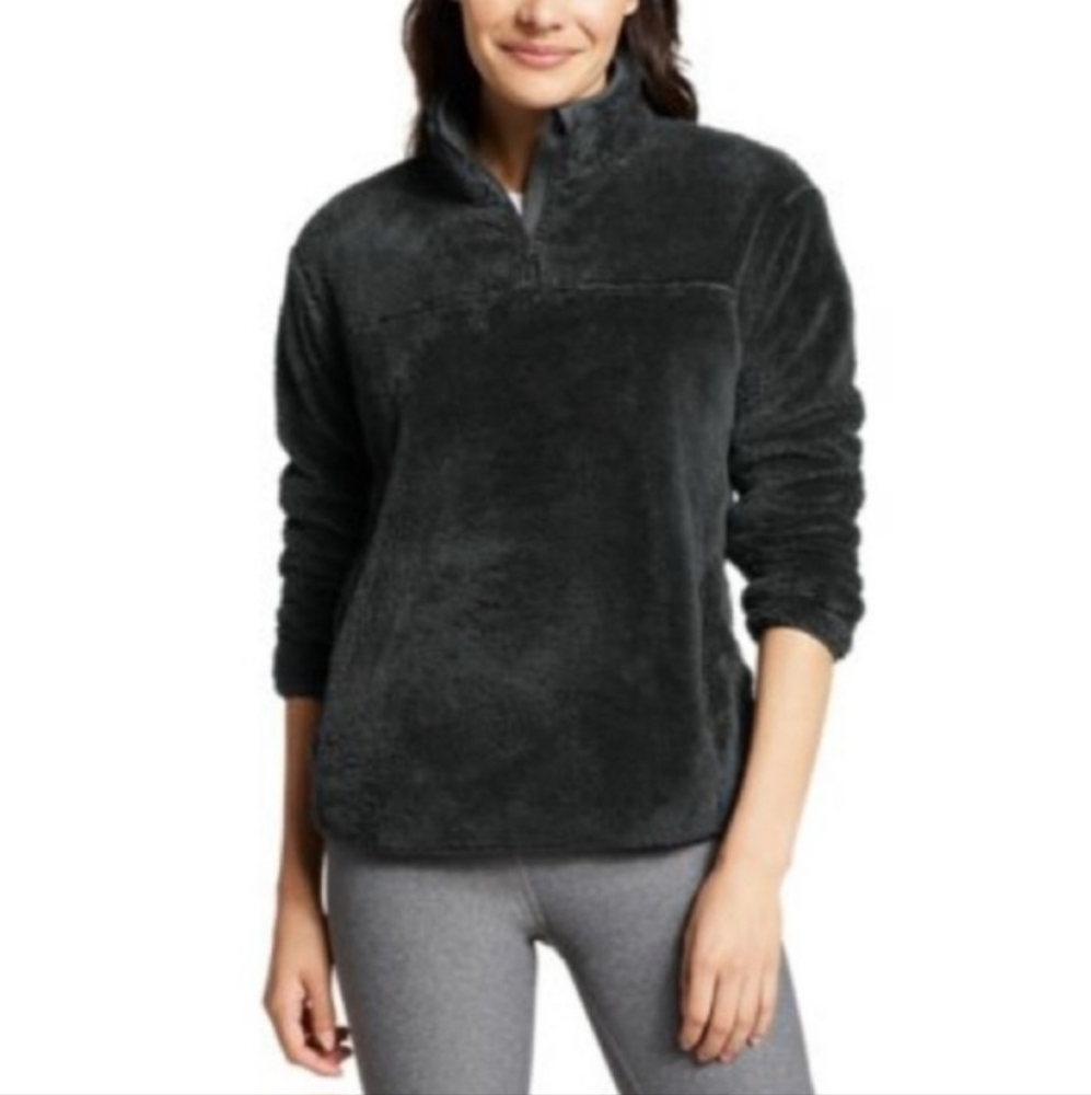 Eddie Bauer Fireside Plush snap neck pullover